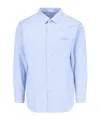 Comme Des Garçons Striped Pattern Shirt Collar Button-down In Blue