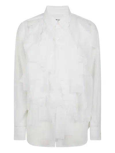 Comme Des Garçons Long-sleeved Shirt In White
