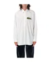 Comme Des Garçons Shirt Collaboration With Lacoste Featuring Button-down Collar In White