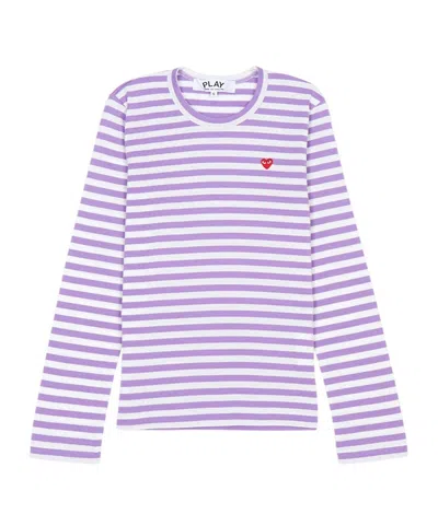 Comme Des Garçons Long-sleeved Striped T-shirt In Blue