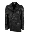 Comme Des Garçons Floral Embroidered Asymmetric Faux Leather Jacket In Black
