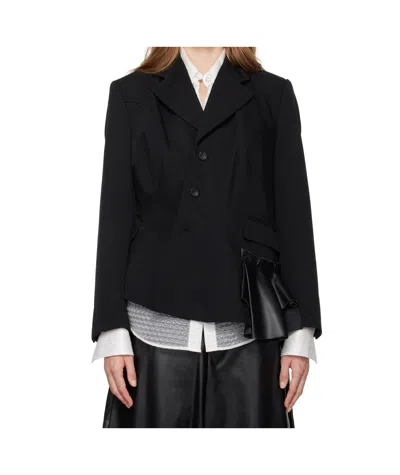 Comme Des Garçons Long-sleeved Suit Coat In Black