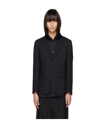 Comme Des Garçons Long-sleeved Suit Coat In Black