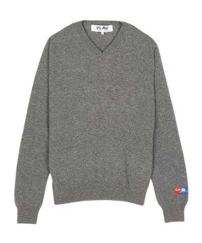 Comme Des Garçons Long-sleeved Sweater In Gray