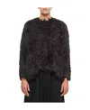 Comme Des Garçons Soft Faux-fur Long-sleeved Top With High-low Hem In Black