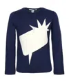 Comme Des Garçons Long-sleeved Sweater In Blue