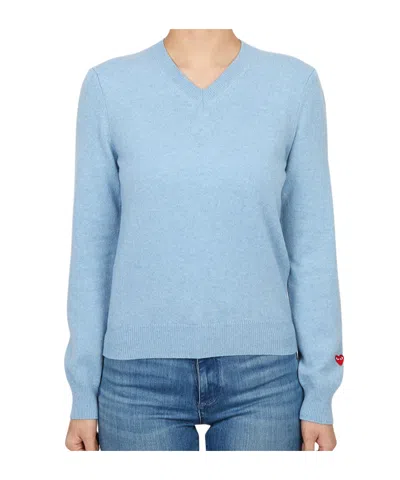 Comme Des Garçons Long-sleeved Sweater In Blue