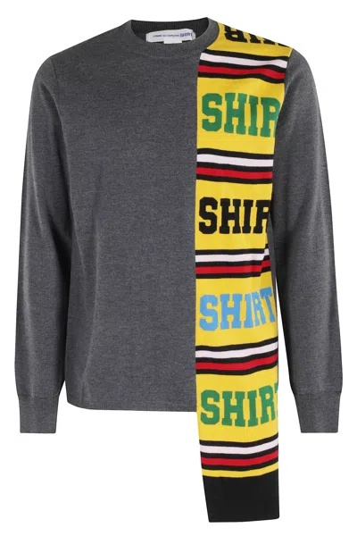 Comme Des Garçons Long-sleeved Sweater In Gray