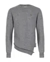 Comme Des Garçons Sweater Wool Asymmetric Hemline In Gray