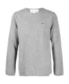 Comme Des Garçons X Lacoste Intarsia Knit Logo Wool Sweater In Gray