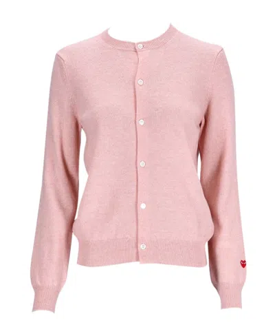 Comme Des Garçons Long-sleeved Sweater In Pink