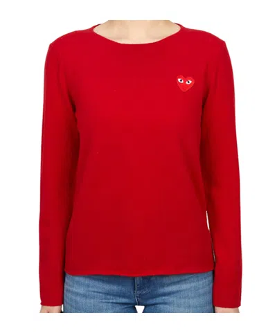 Comme Des Garçons Long-sleeved Sweater In Red