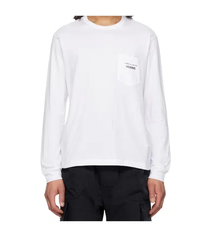 Comme Des Garçons Logo-print Patch-pocket T-shirt In White