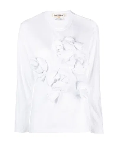 Comme Des Garçons Long Sleeved T-shirt In White
