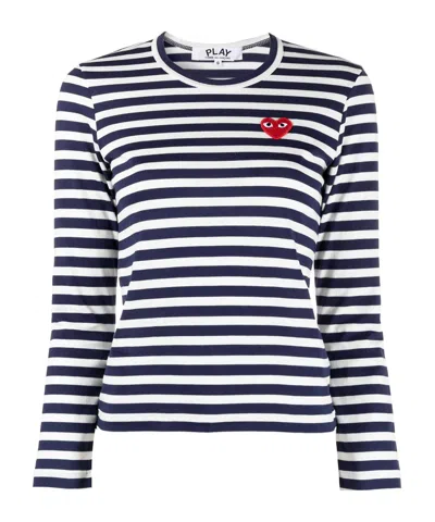 Comme Des Garçons Long-sleeved T-shirt In Blue