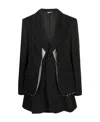 Comme Des Garçons Long-sleeved Wool Coat In Black