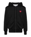 Comme Des Garçons Comme Des Garcons Logo Zipped Cotton Hoodie In Black
