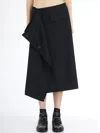 Comme Des Garçons Long Wool Skirt In Black