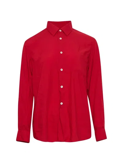 Comme Des Garçons Long-sleeve Button-down Shirt In Red
