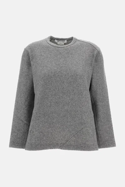 Comme Des Garçons Long-sleeve Crew Neck Sweater In Gray