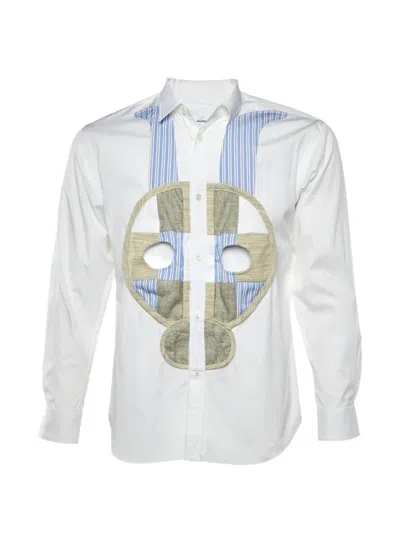 Pre-owned Comme Des Garçons Long-sleeve Embroidered Shirt In White