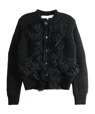 Comme Des Garçons Long-sleeved Cardigan In Black