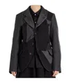 Comme Des Garçons Patchwork Pinstriped Jacket In Black