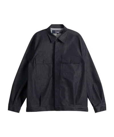 Comme Des Garçons Long-sleeved Casual Jacket In Blue