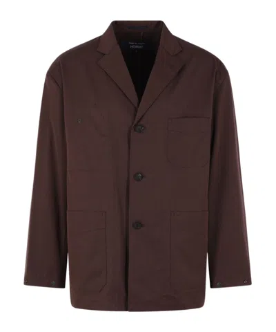 Comme Des Garçons Long-sleeved Casual Jacket In Brown