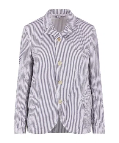Comme Des Garçons Long-sleeved Casual Jacket In Gray