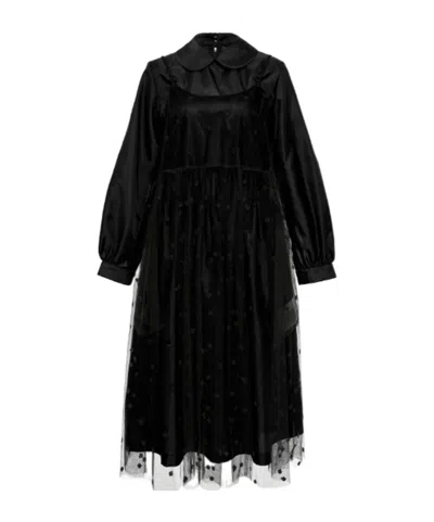 Comme Des Garçons Long-sleeved Dress In Black