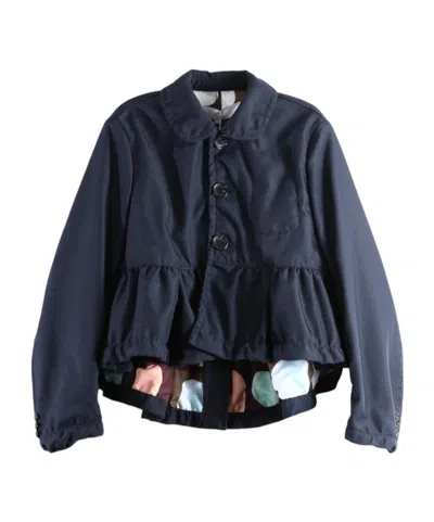 Comme Des Garçons Long-sleeved Jacket In Blue