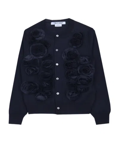 Comme Des Garçons Long-sleeved Knitwear In Black