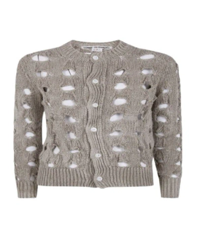 Comme Des Garçons Long-sleeved Knitwear In Gray