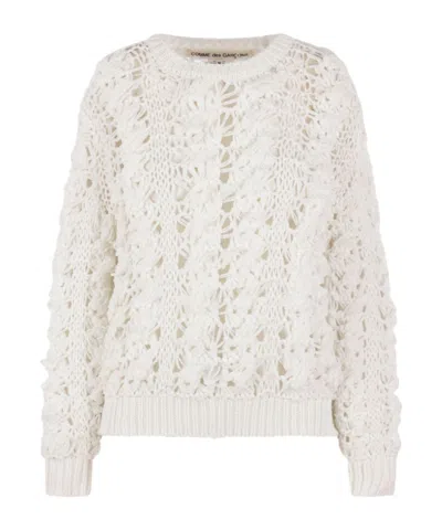 Comme Des Garçons Long-sleeved Knitwear In White