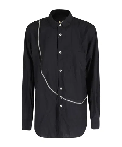 Comme Des Garçons Long-sleeved Shirt In Blue
