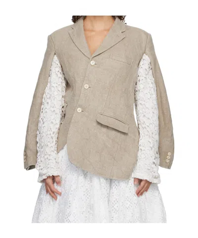 Comme Des Garçons Long-sleeved Suit Jacket In Brown