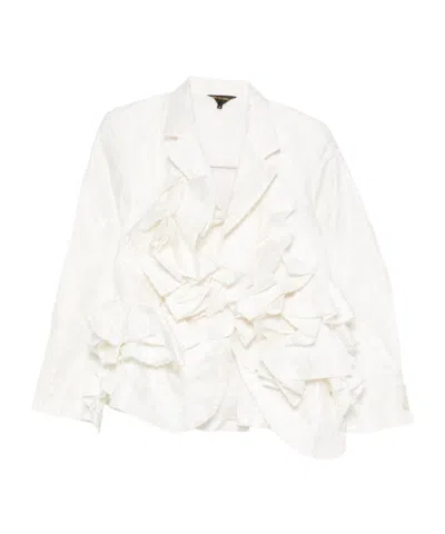 Comme Des Garçons Long-sleeved Suit Jacket In White