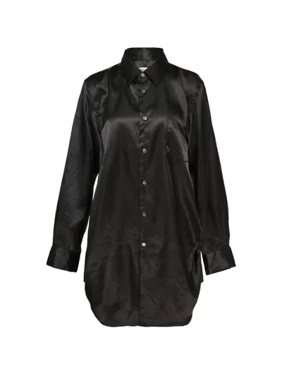Comme Des Garçons Long-sleeves Mini Dress In Black