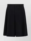 Comme Des Garçons Bermuda Shorts With Pleated Design And Pockets In Black