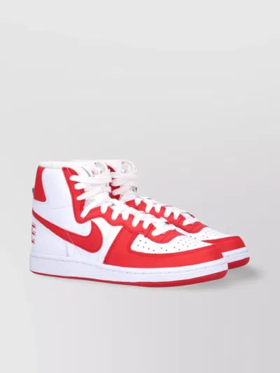 Comme Des Garçons Low Top Perforated High-top Sneakers In White