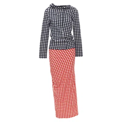 Comme Des Garçons Comme Des Garcons Lumps And Bumps Gingham Checked Set In Red