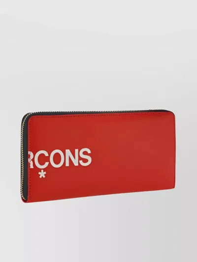 Comme Des Garçons Luxurious Calfskin Leather Wallet In Red