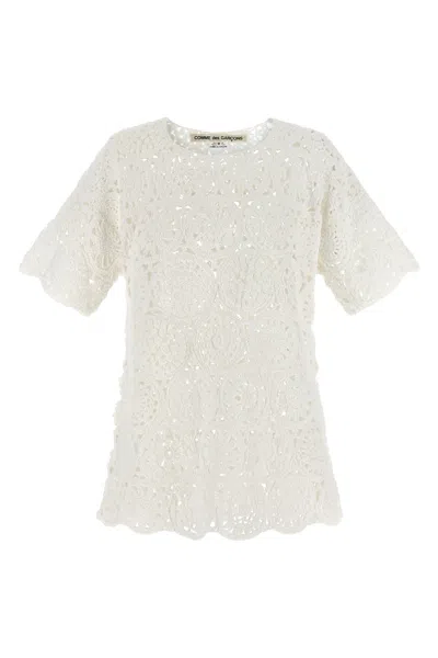 Comme Des Garçons Crew Neck Short-sleeved T-shirt In White