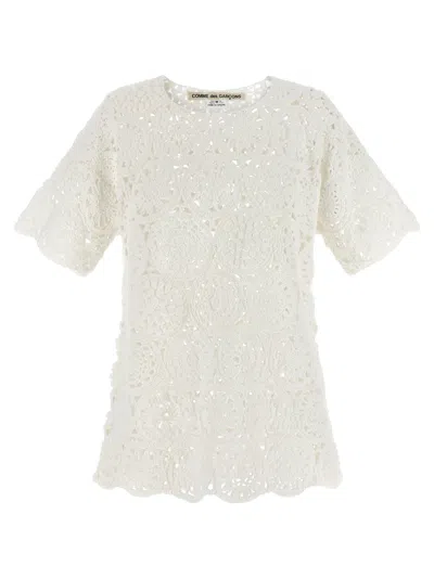 Comme Des Garçons Comme Des Garcons Macramé T-shirt In White