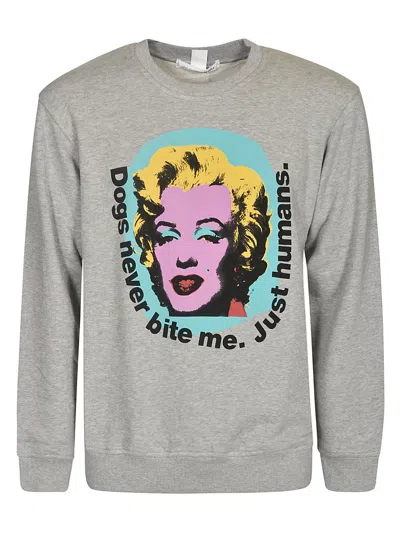 Comme Des Garçons Madonna Printed Sweatshirt In Top Grey
