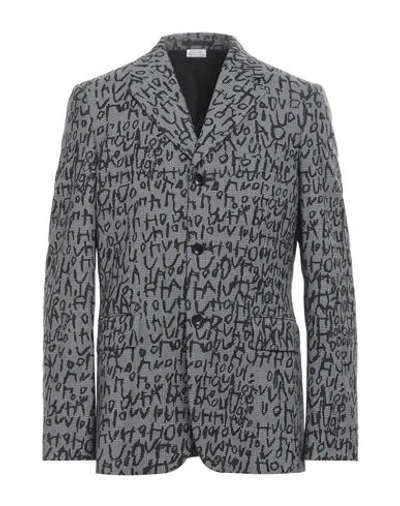 Comme Des Garçons Man Blazer Black Size Xl Wool, Polyester In Gray