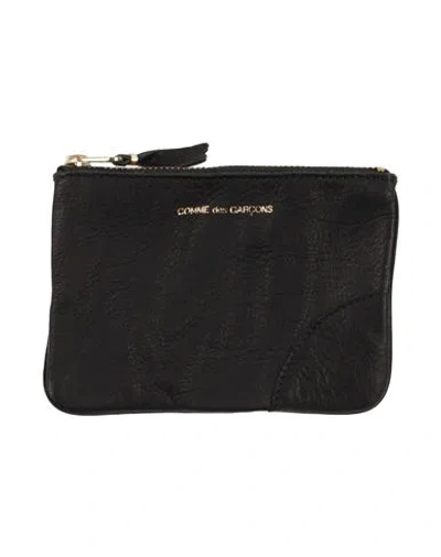Comme Des Garçons Man Coin Purse Black Size - Leather In Black