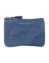 Comme Des Garçons Man Coin Purse Navy Size - Leather In Navy Blue