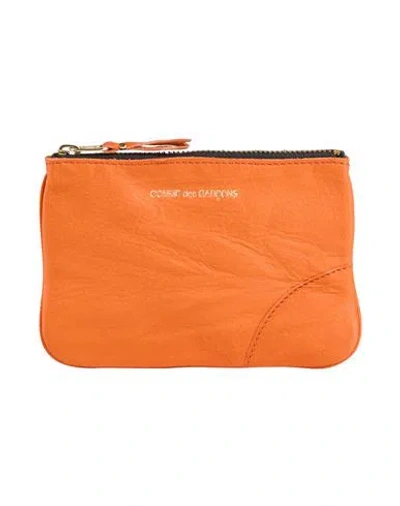 Comme Des Garçons Man Coin Purse Orange Size - Cow Leather In Brown